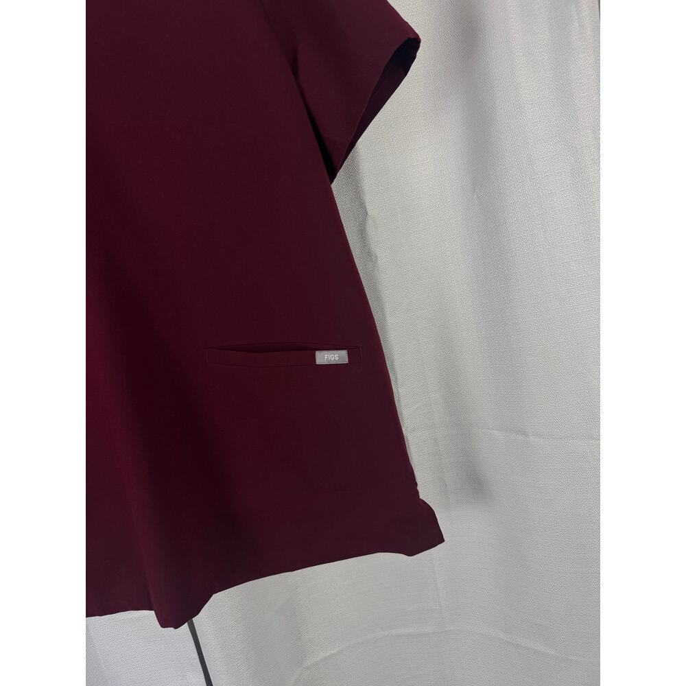 FIGS Casma Scrub Top XL Burgundy V Neck Medical Uniform - Picture 2 of 4